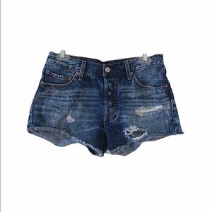 Levi's 501 distressed jean shorts 28 waist